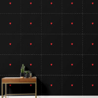 Rode Hart Patronen Zwart Custom Kleur Schattige Mo