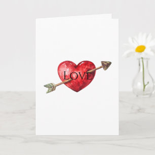 Rode Hart Pijl Liefde Kaart