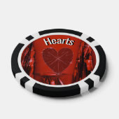 Rode hart poker chip (Enkel)