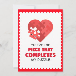 Rode Hart Puzzel Jij Bent Het Ontbrekende Stuk Feestdagenkaart