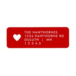 Rode hart retouradres  etiket