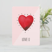 Rode Hart Romance Kaart (Staand voorkant)