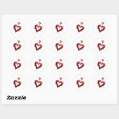 Rode Hart Ronde Sticker (Vel)