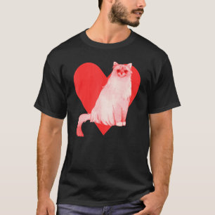 Rode Hart Schattig Huisdier Beste Vriend Birmaanse T-shirt