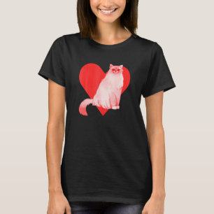Rode Hart Schattig Huisdier Beste Vriend Birmaanse T-shirt