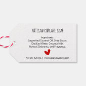 Rode Hart Script Typografie Gemaakt Met Liefde Kra Cadeaulabel (Achterkant Horizontaal)