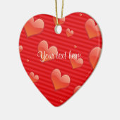 Rode Hart Sjabloon, aanpasbaar, Keramisch Ornament (Links)