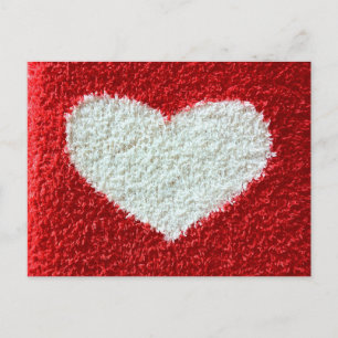 Rode hart stof save the date briefkaart breien plu