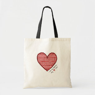 Rode hart tote bag