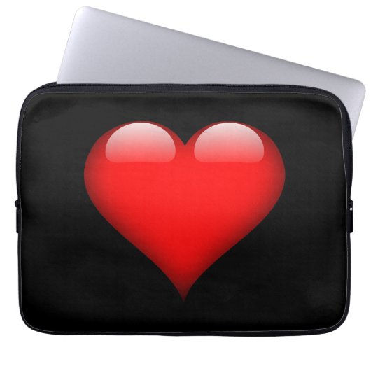 Rode Hart Trendy Liefde Huwelijk Laptop Sleeve (Voorkant)