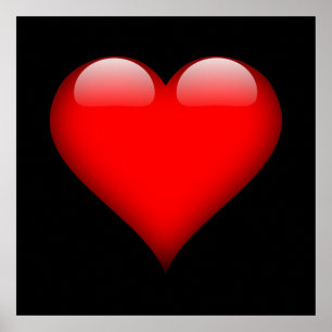 Rode Hart Trendy Liefde Huwelijk Poster
