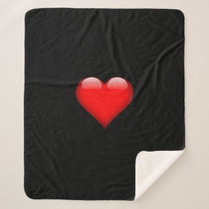 Rode Hart Trendy Liefde Huwelijk Sherpa Deken