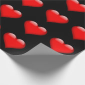 Rode Hart Trendy Liefde Trouwen Cadeaupapier (Hoek)