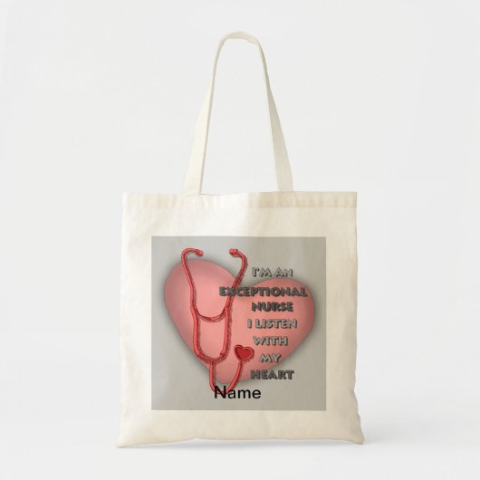 Rode hart uitzonderlijke verpleegkundige tote bag (Voorkant)