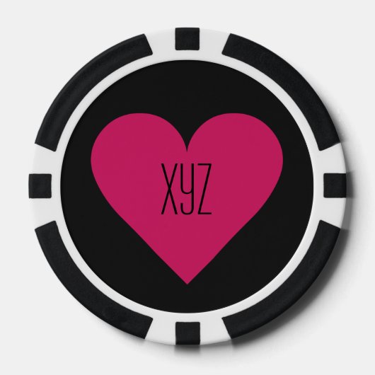 Rode Hart Valentijn aangepaste poker chips (Voorkant)