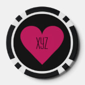 Rode Hart Valentijn aangepaste poker chips (Achterkant)