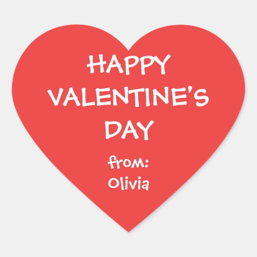 Rode hart valentijn gepersonaliseerde cadeau label (Voorkant)