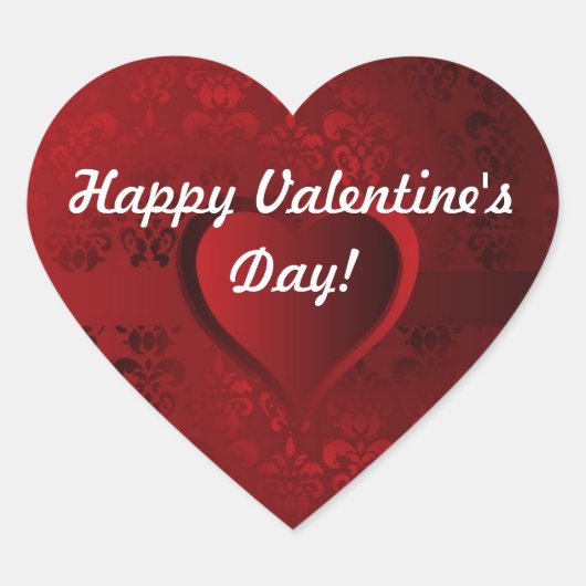 Rode hart Valentijnsdag Hart Sticker (Voorkant)