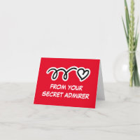 Rode hart Valentijnsdag Kaart van geheime bewonder