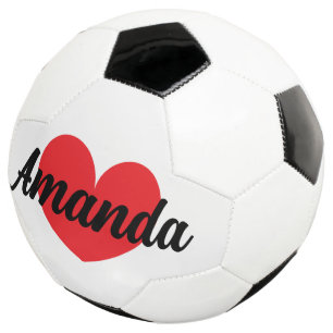 Rode hart voetbal met aangepaste naam
