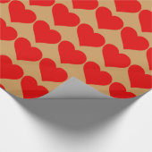 Rode Hart Vorm Liefde Klassiek Eenvoudig Minimalis Cadeaupapier (Hoek)