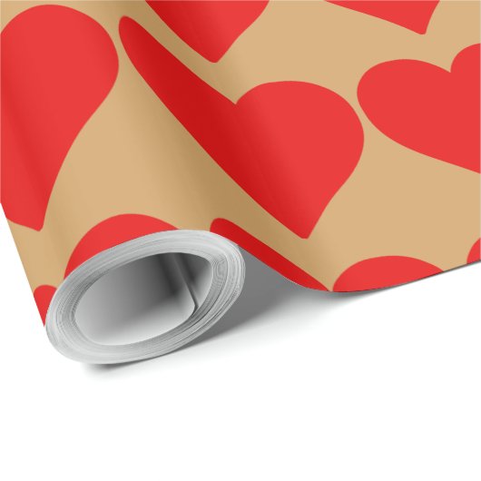 Rode Hart Vorm Liefde Klassiek Eenvoudig Minimalis Cadeaupapier (Rol Hoek)