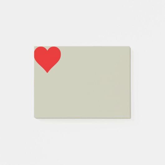 Rode Hart Vorm Liefde Klassiek Eenvoudig Minimalis Post-it® Notes (Voorkant)