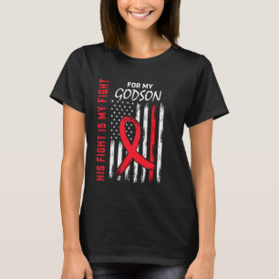 Rode Hart Ziektebewustzijn Vlag Godson Supporter T-shirt