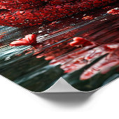 ❤️ Rode Hart Zwaan Romantische Liefde Elegante Wan Poster (Hoek)