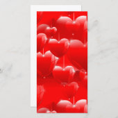 rode hartballonnen feestdagenkaart (Voorkant / Achterkant)