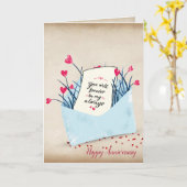 rode hartbloemen met vers in envelop kaart (Gele Bloem)