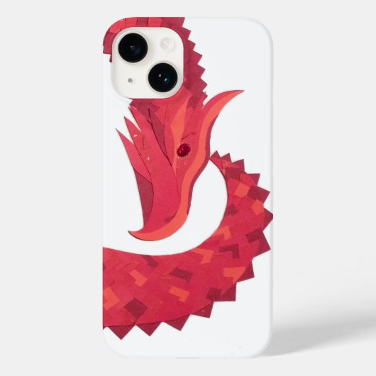 Rode hartdraak op wit Case-Mate iPhone case (Achterkant)