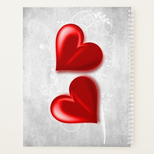 Rode harten - Aangepaste planner (Achterkant)