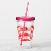 Rode harten acryl drinkbeker (Achterkant)