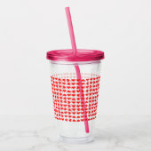 Rode harten acryl drinkbeker (Links)