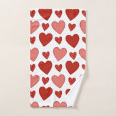 Rode harten bad handdoek (Handdoek)