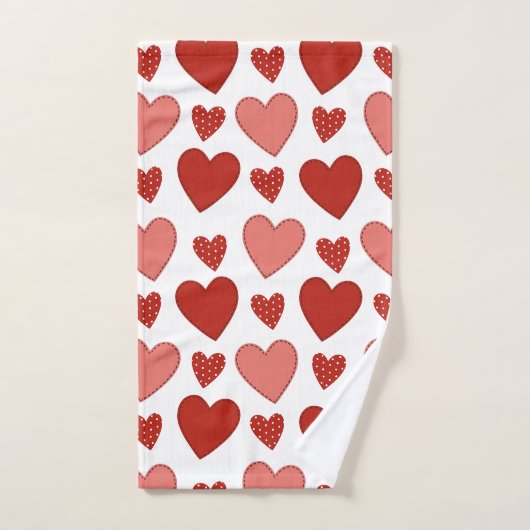 Rode harten bad handdoek (Handdoek)