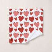 Rode harten bad handdoek (Wasdoekje)