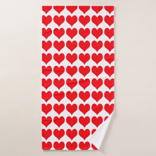 Rode harten badhanddoek (Badhanddoek)