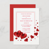 Rode harten bruiloft kaart (Voorkant / Achterkant)