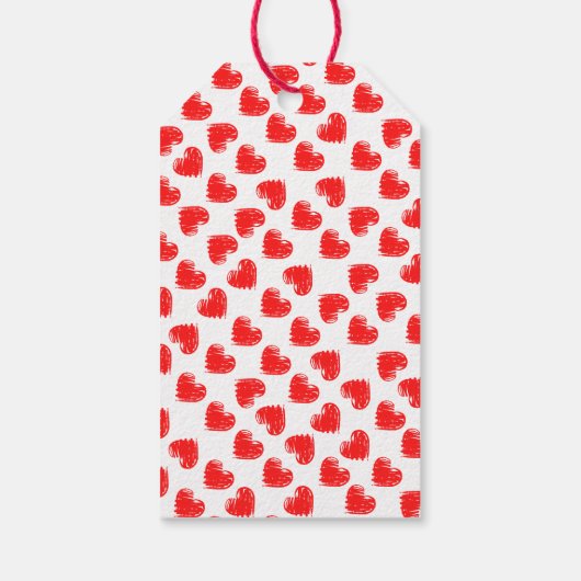 Rode harten cadeaulabel (Achterkant)