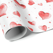Rode harten cadeaupapier (Rol Hoek)