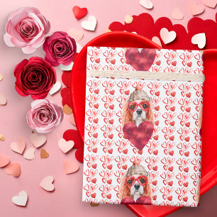 Rode Harten Cavalier Spaniel Hond Liefhebber Valen Cadeaupapier