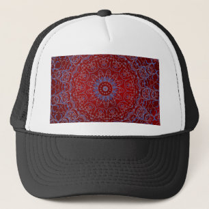Rode harten en blauwe kant hoed trucker pet