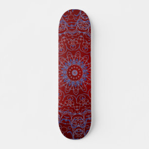 Rode harten en blauwe veter-skeelboard skateboard