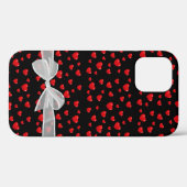 rode harten en boog op zwart Case-Mate iPhone case (Achterkant (horizontaal))