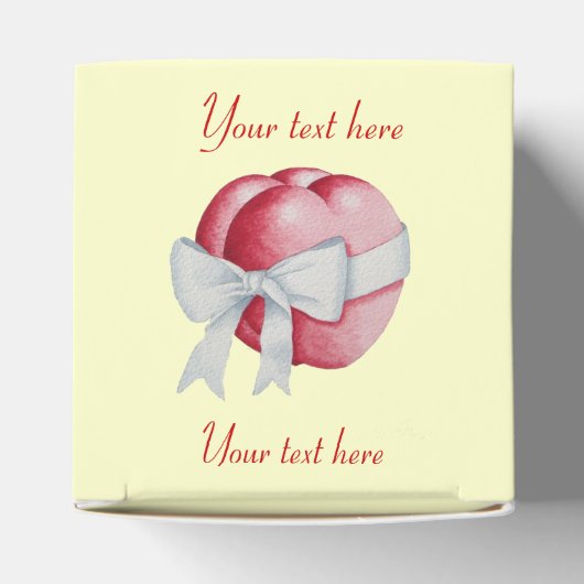 Rode harten gebonden met witte bogen voor bruiloft bedankdoosjes (Bovenkant)