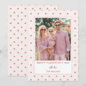 Rode harten Gelukkige Valentijnsdag Fotokaart Feestdagenkaart (Voorkant / Achterkant)