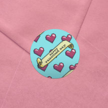 Rode Harten Gelukkige Valentijnsdag Pixel Art Patr