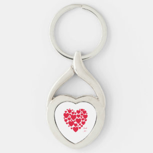 Rode harten, geschenk sleutelhanger